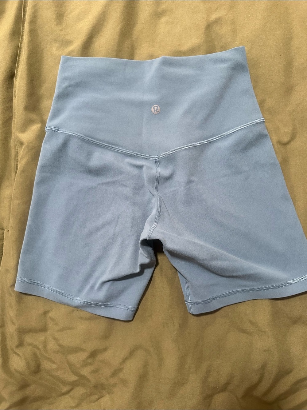 High-Waist Seamless Bike Shorts in Dusty Blue - Picture 6 of 7